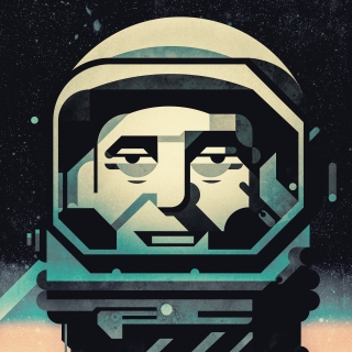 Astronaut portrait in helmet