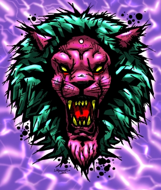 Neon lion roaring in electric fied.jpg