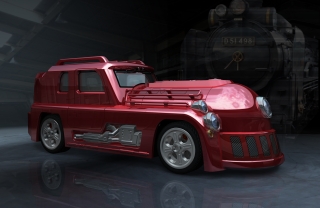 A high-power muscle car that looks like a locomotive.