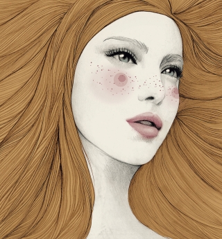 Woman with orange hair and freckless