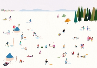 The people of Northern countries enjoy ice fishing and sledding on the ice  at holiday seasons