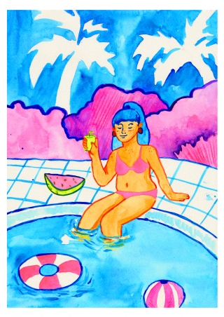 Girl at the pool