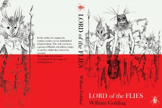 Lord-of-the-Flies-by-William-Golding-illustrated-by-Sally-Barnett-Illustrator-book-cover-design-created for BA project