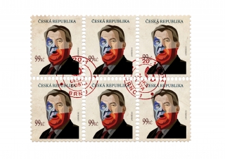 Czech president Zeman post stamps