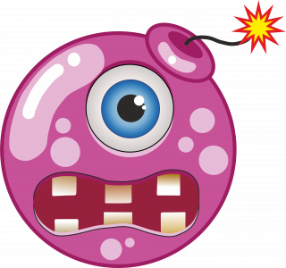 Cartoon magenta bomb