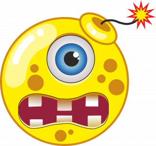 Yellow cartoon bomb