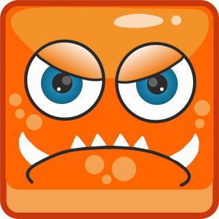 Orange angry monster