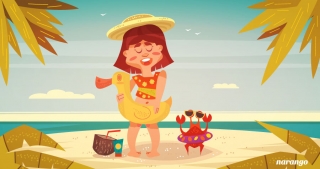 Summer friends girl with a crab.jpg