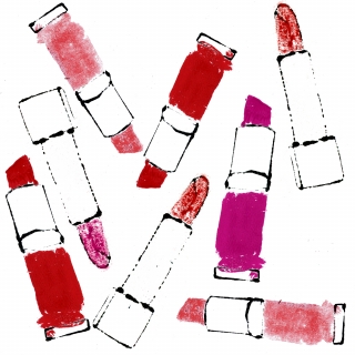 Lipstick pattern different lipsticks pink and red 