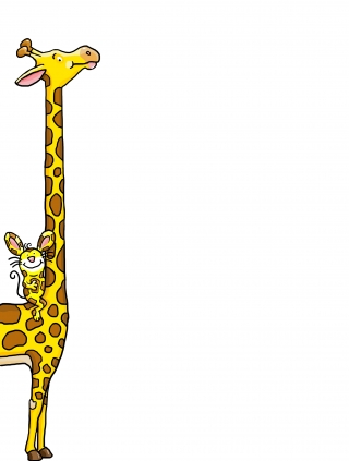 a mouse and a giraffe