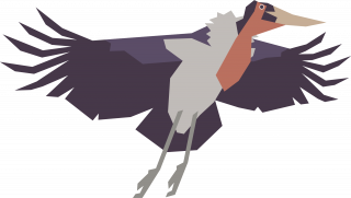 Flying marabou