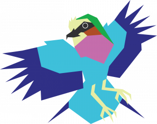 Lilac Breasted Roller Bird Vector Artwork