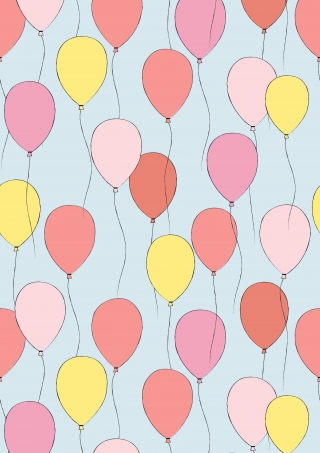 Cut pink childish balloons pattern