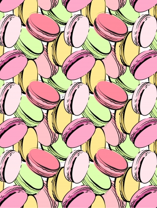 Pastel colour macarons sweet food pattern