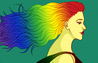 Flowing Rainbow Hair