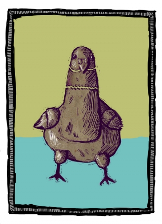 Linocut Pigeon