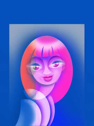 Digital woman face