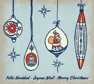 Vintage Christmas baubles greetings 