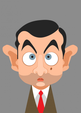 Portrait of Mr Bean, the funny guy and english man