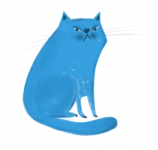 frowning blue cat