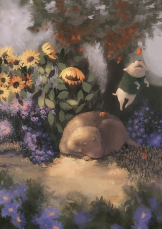 SeptemberPrint-dogs-flowers