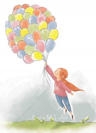 girl and balloons revision