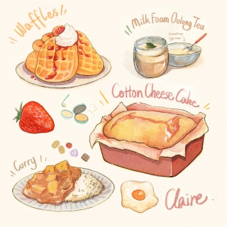 watercolor food