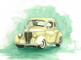 Ford DeLuxe, watercolour, A3, 2017.jpg