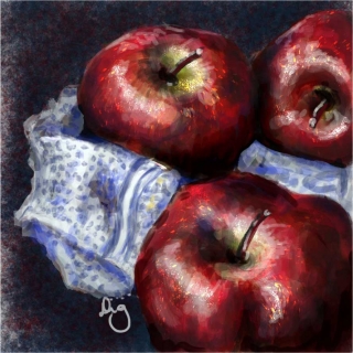 Apples Still Life - a study painted in Photoshop