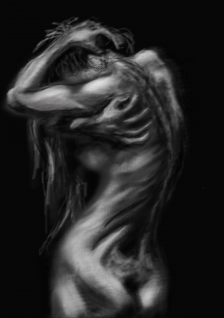 Tormented - A nude study painted in Photoshop