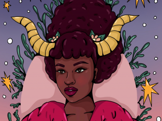 Taurus Black Girl with horns