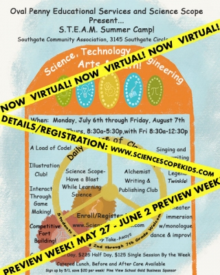 Virtual oval Penny Summer Camp Ad