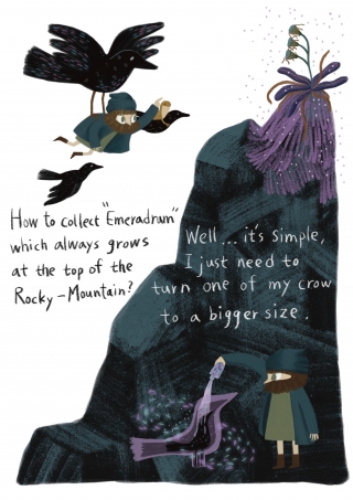 a wizard is turning his crow into a bigger size..jpg