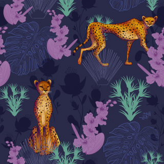 Cheetahs and flowers pattern.png