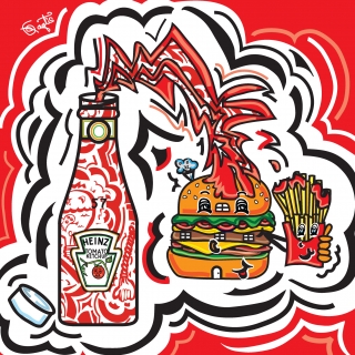 burger fries ketchup