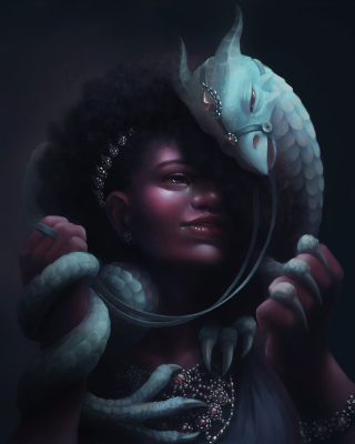 Lady with a dragon