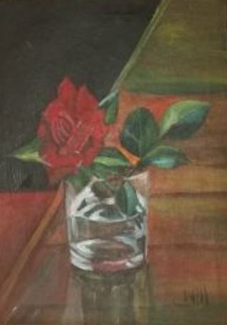 3 Rose in glass