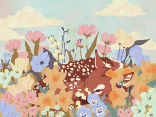 Deer_In_Flower_Field