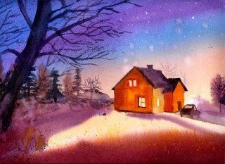 Watercolor Night House Painting.jpg