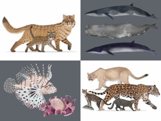 Selected scientific species illustrations for various projects. 