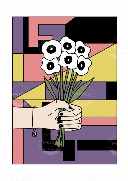 Hand holding flowers