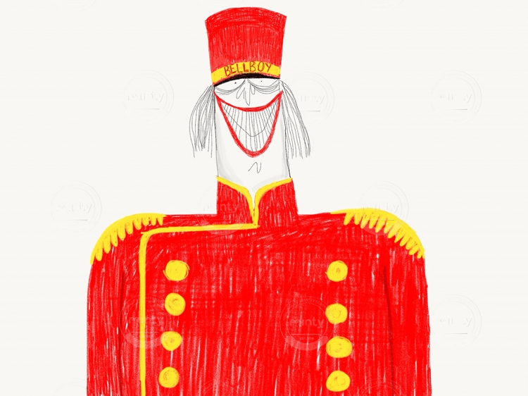 Smiling bellboy