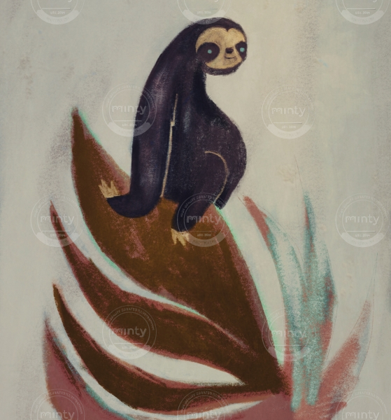 sloth on a leave