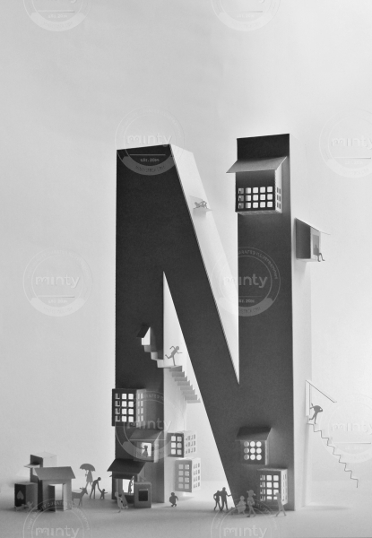 Letter N as a house