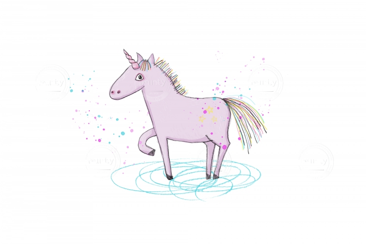 Unicorn who stepped in to the water