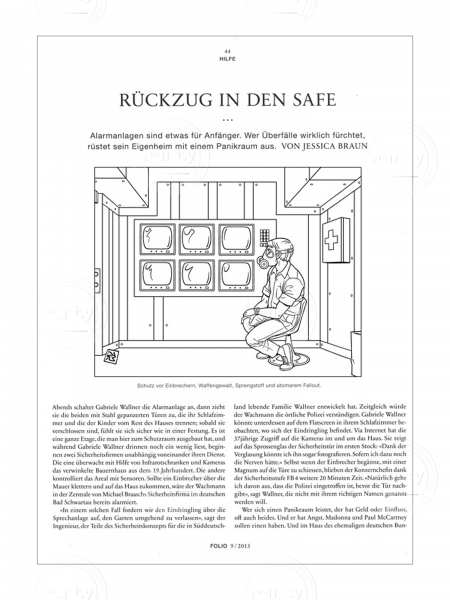 Editorial Illustration for NZZ Folio magazine (panic room)