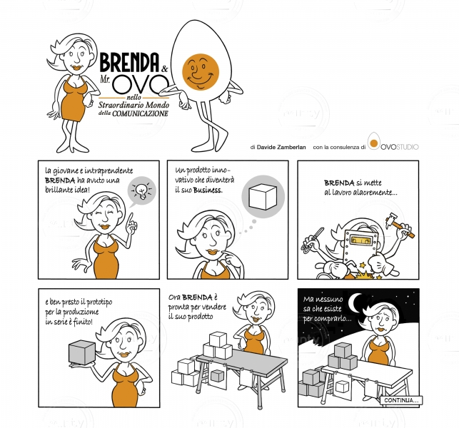 Advercomic for Ovostudio graphic agency website 