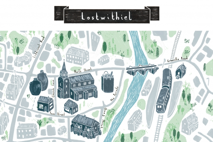 Lostwithiel Map Illustration