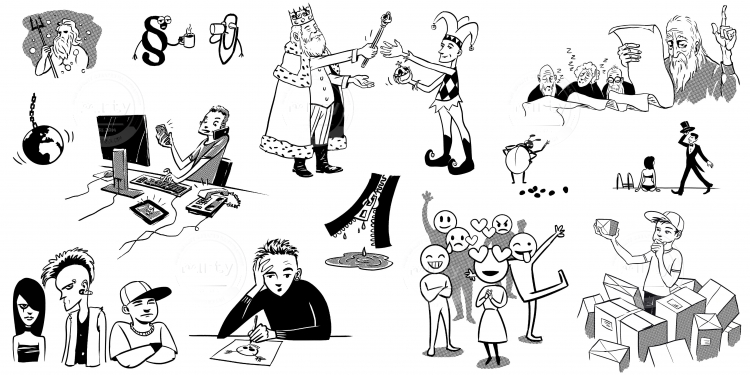 illustrations for slovak grammar book