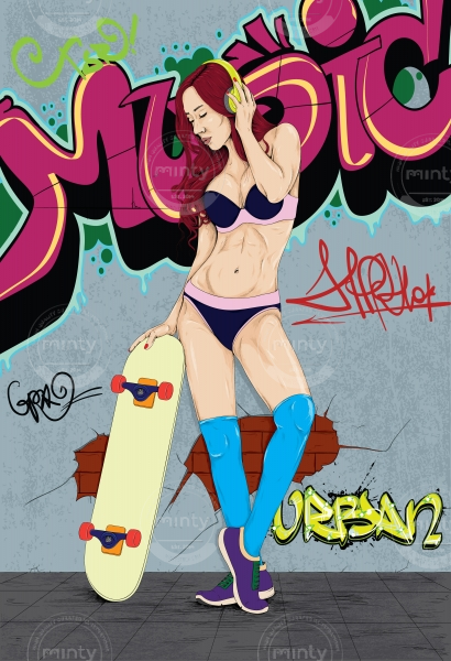 Graffiti Girl Poster